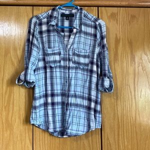 Tinsel plaid button up shirt